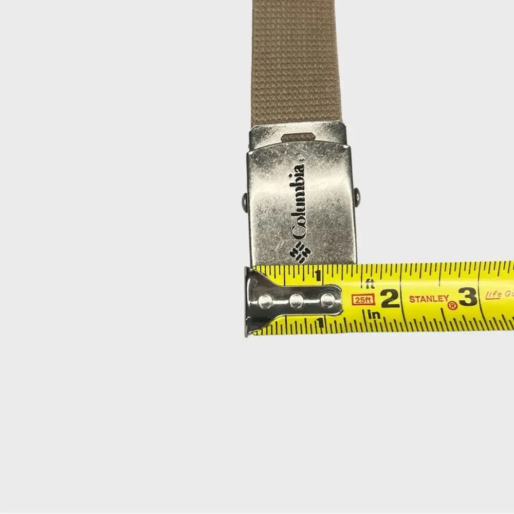 Columbia Khaki Unisex Fabric Belt Adjustable Military Tactical Metal Buckle OS